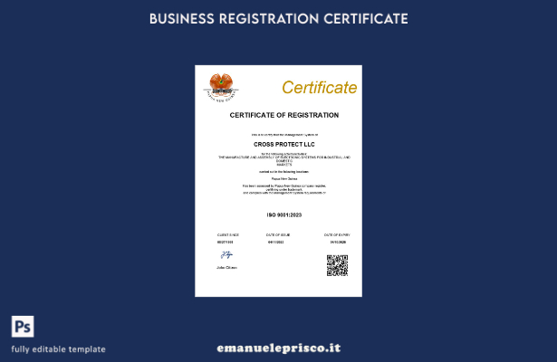 stile verificato Certificato di registrazione aziendale della Papua Nuova Guinea